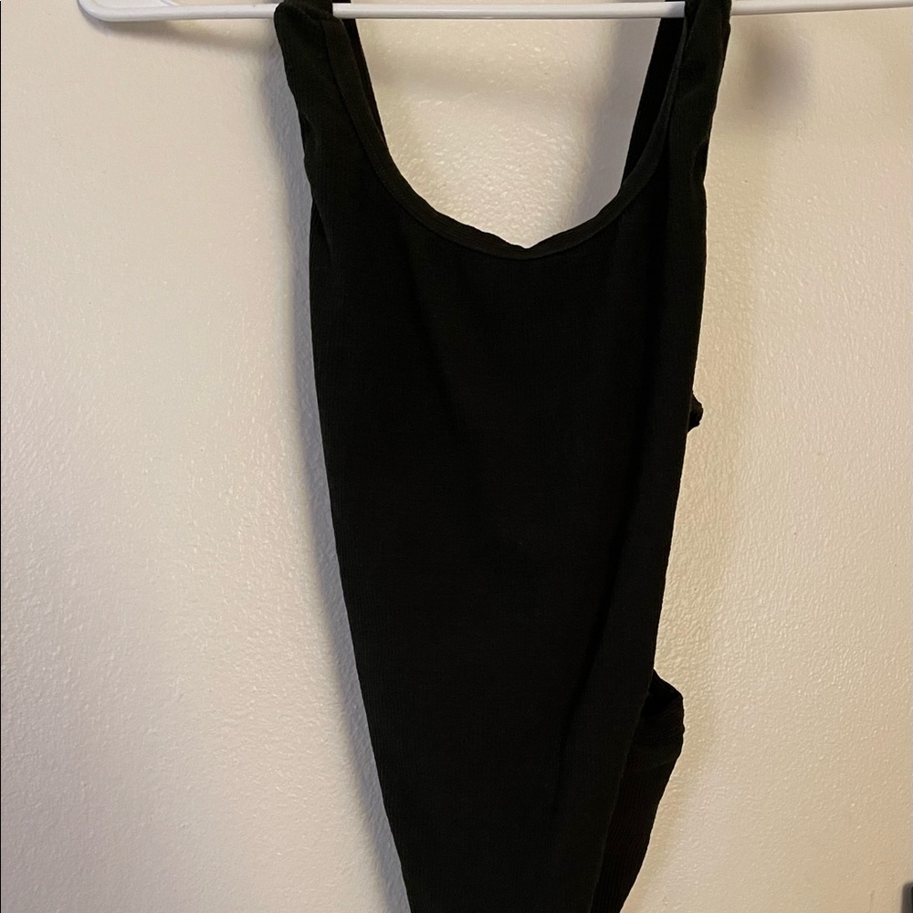 Dark Olive Green Bodysuit / Stretchy One size